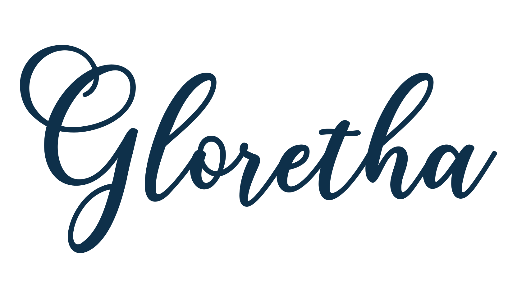 Gloretha, calligraphy font preview