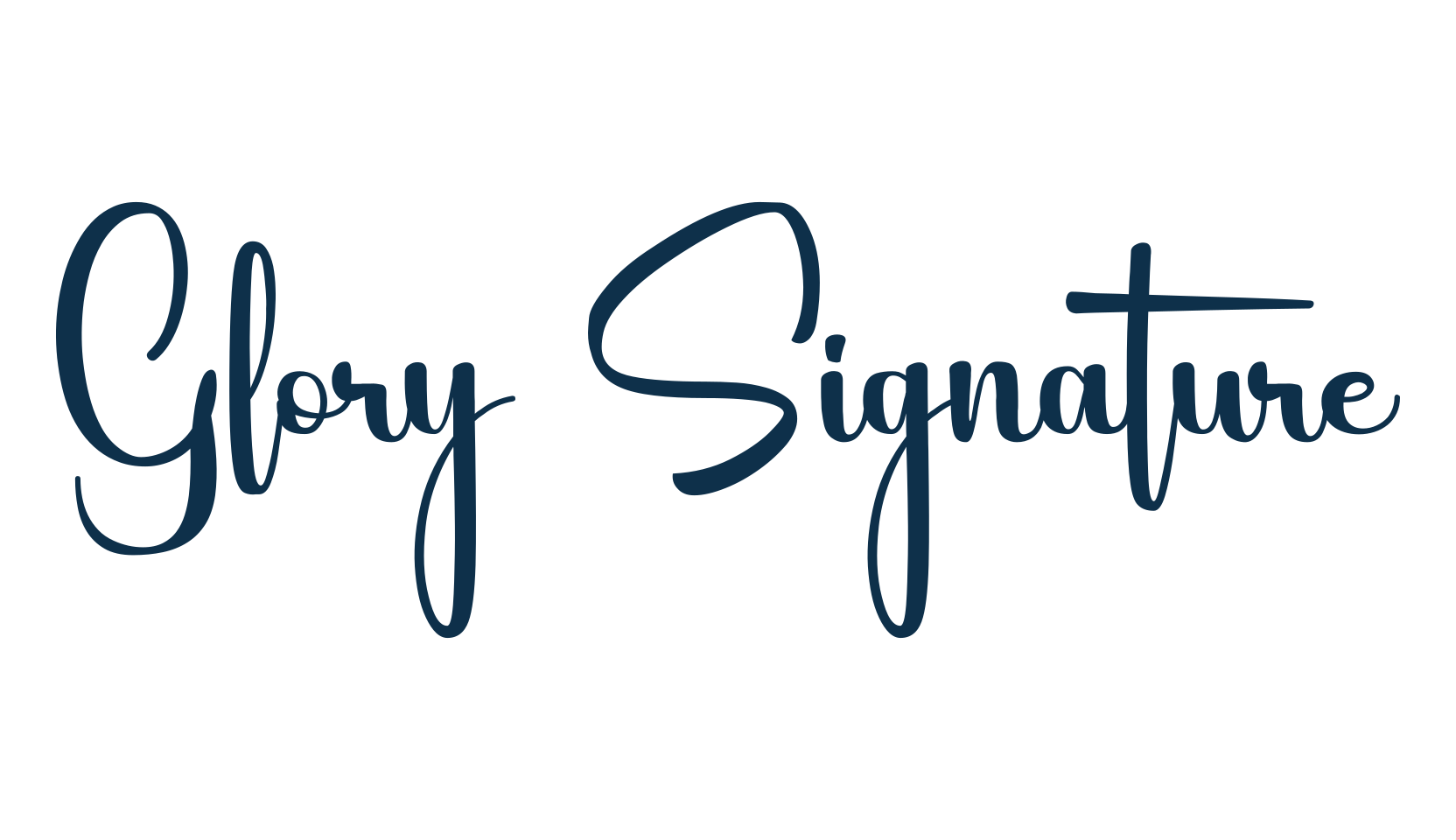 Glory Signature, script handwritten fancy decorative calligraphy font preview