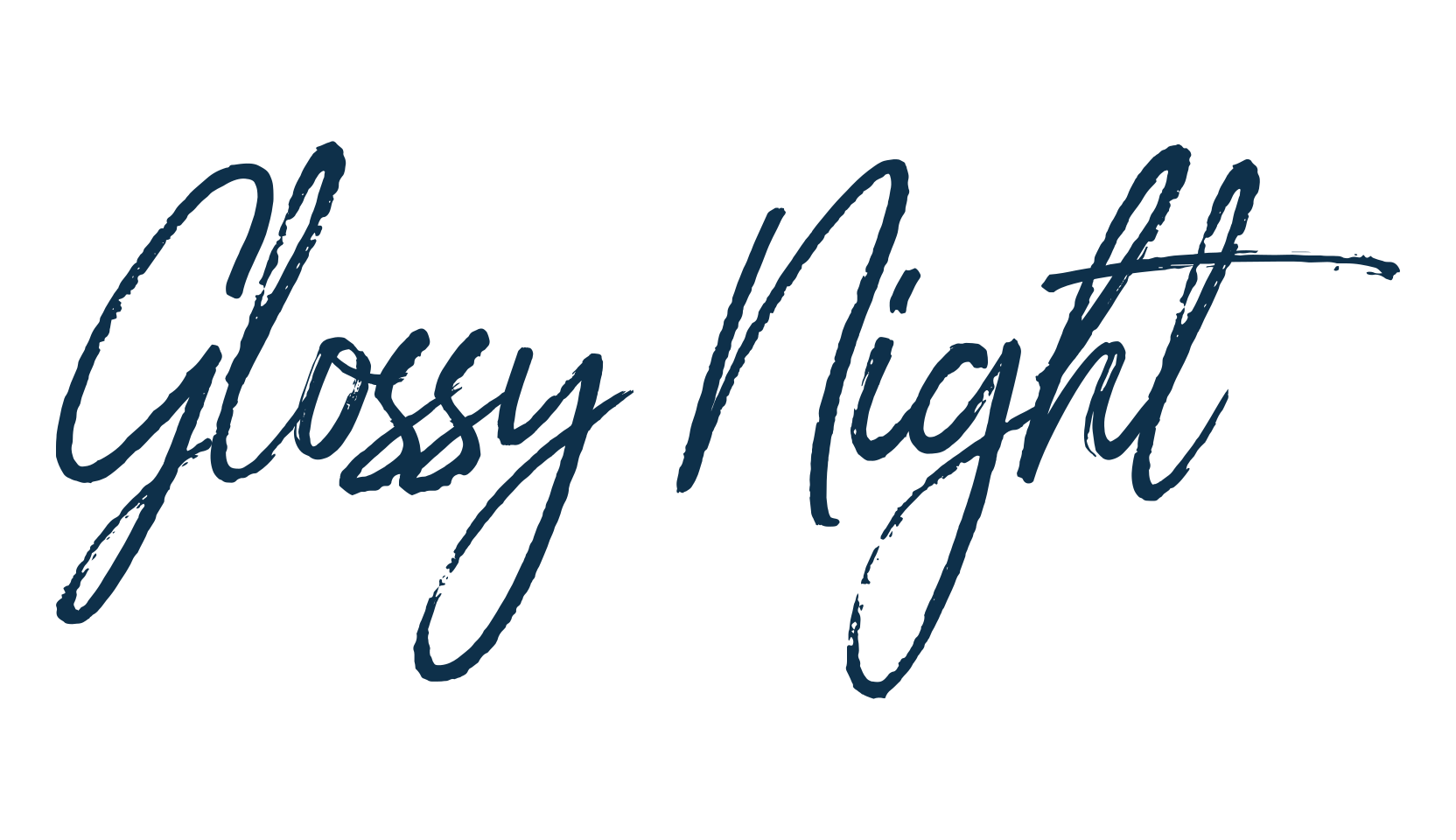 Glossy Night, brush font preview