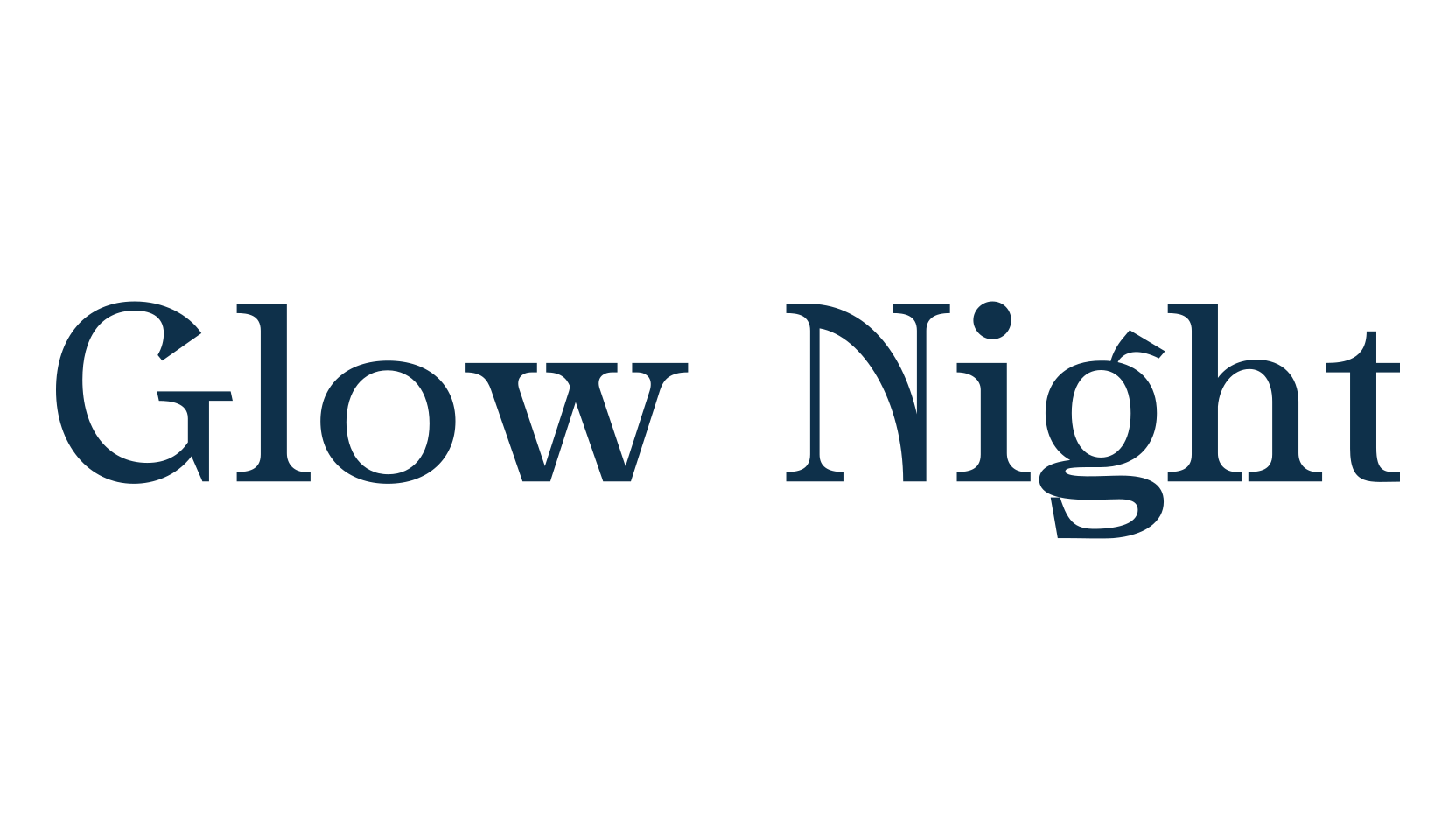 Glow Night, basic serif font preview
