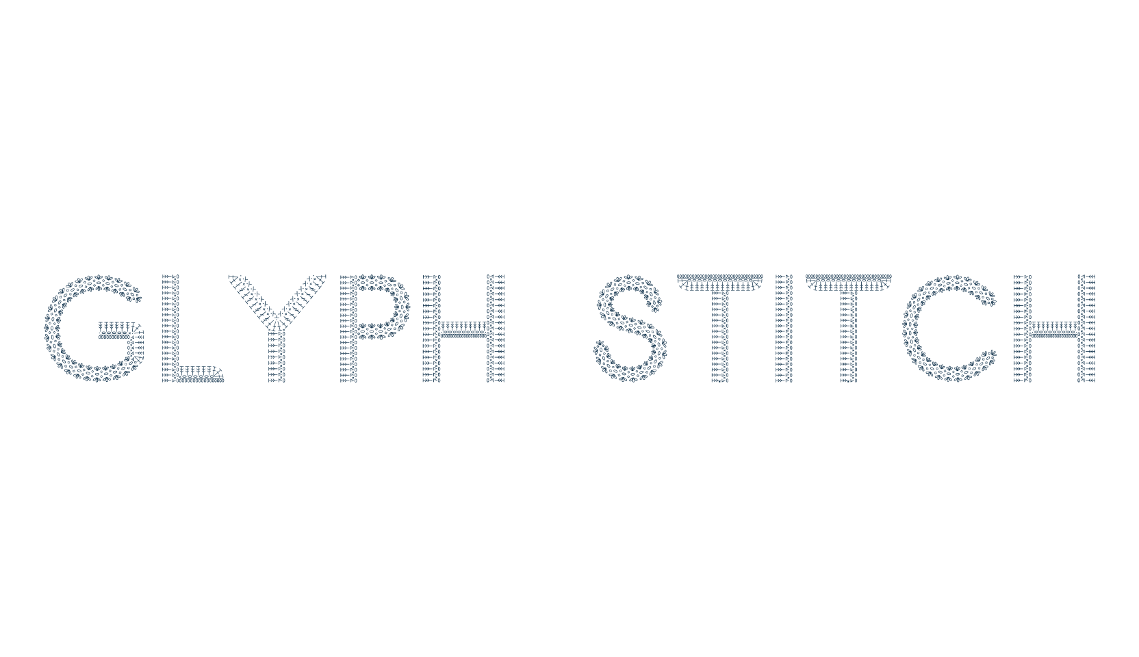 Glyph Stitch, fancy decorative font preview