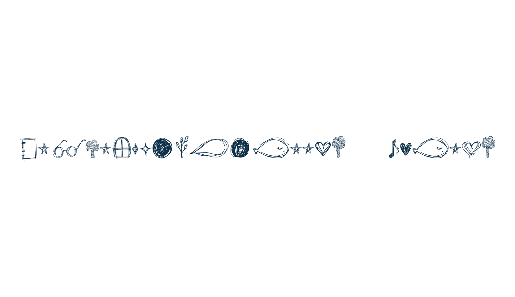 Go around the books - Symbols, fancy decorative font preview