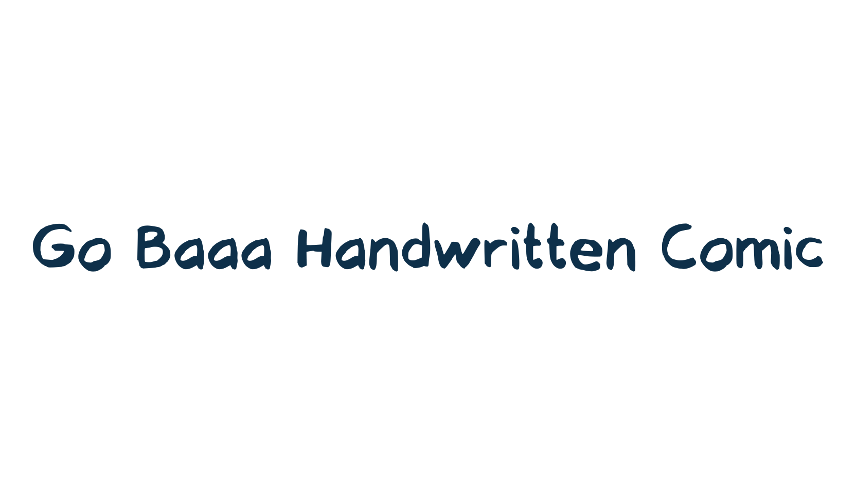 Go Baaa Handwritten Comic, script handwritten fancy decorative calligraphy font preview