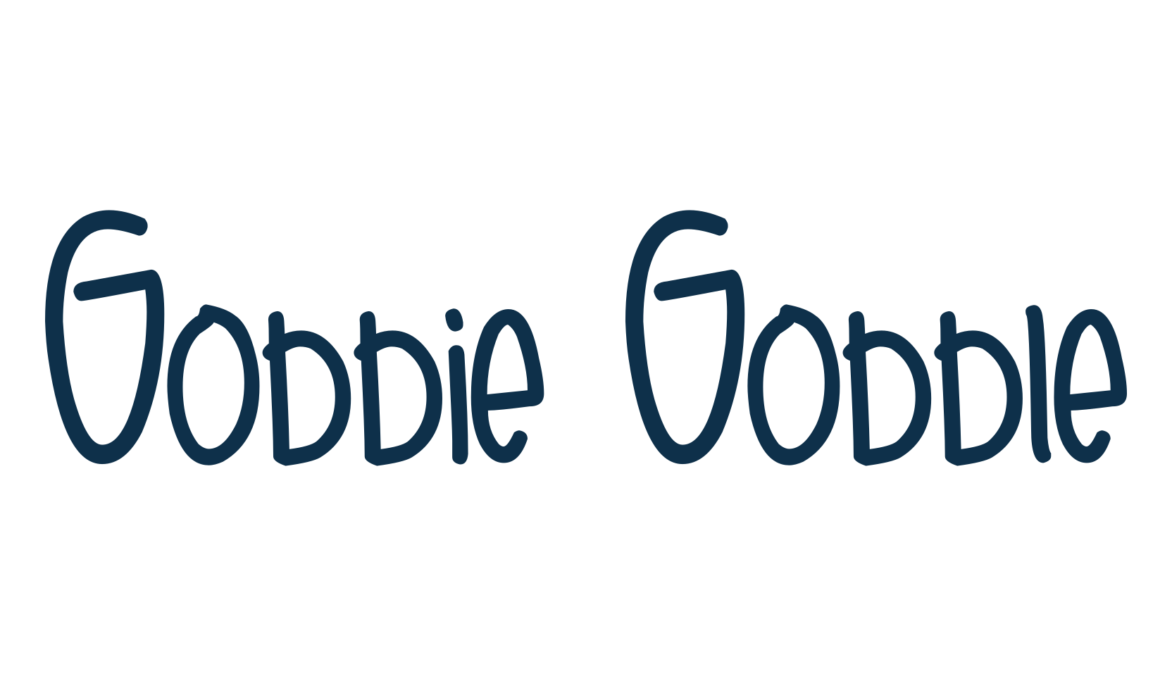 Gobbie Gobble, script handwritten fancy decorative calligraphy font preview