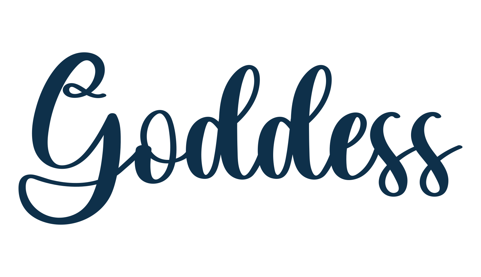 Goddess (goddess), calligraphy font preview