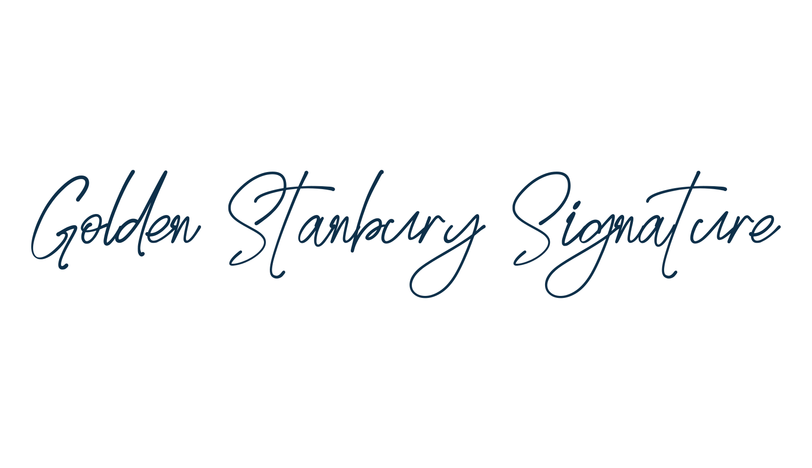 Golden Stanbury Signature, script handwritten fancy decorative calligraphy font preview