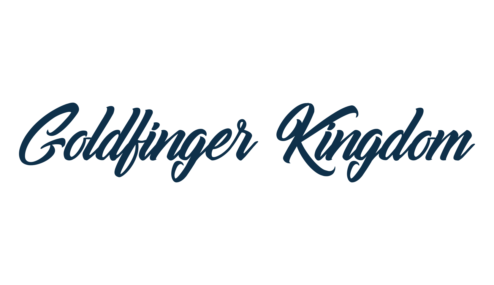 Goldfinger Kingdom, script calligraphy fancy decorative font preview