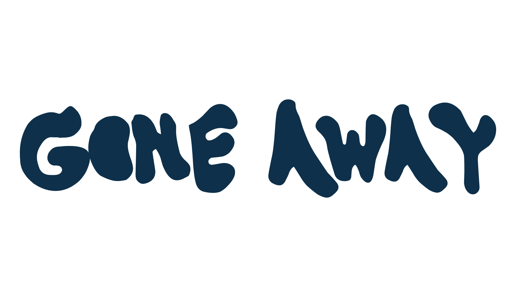 Gone Away, fancy cartoon decorative font preview