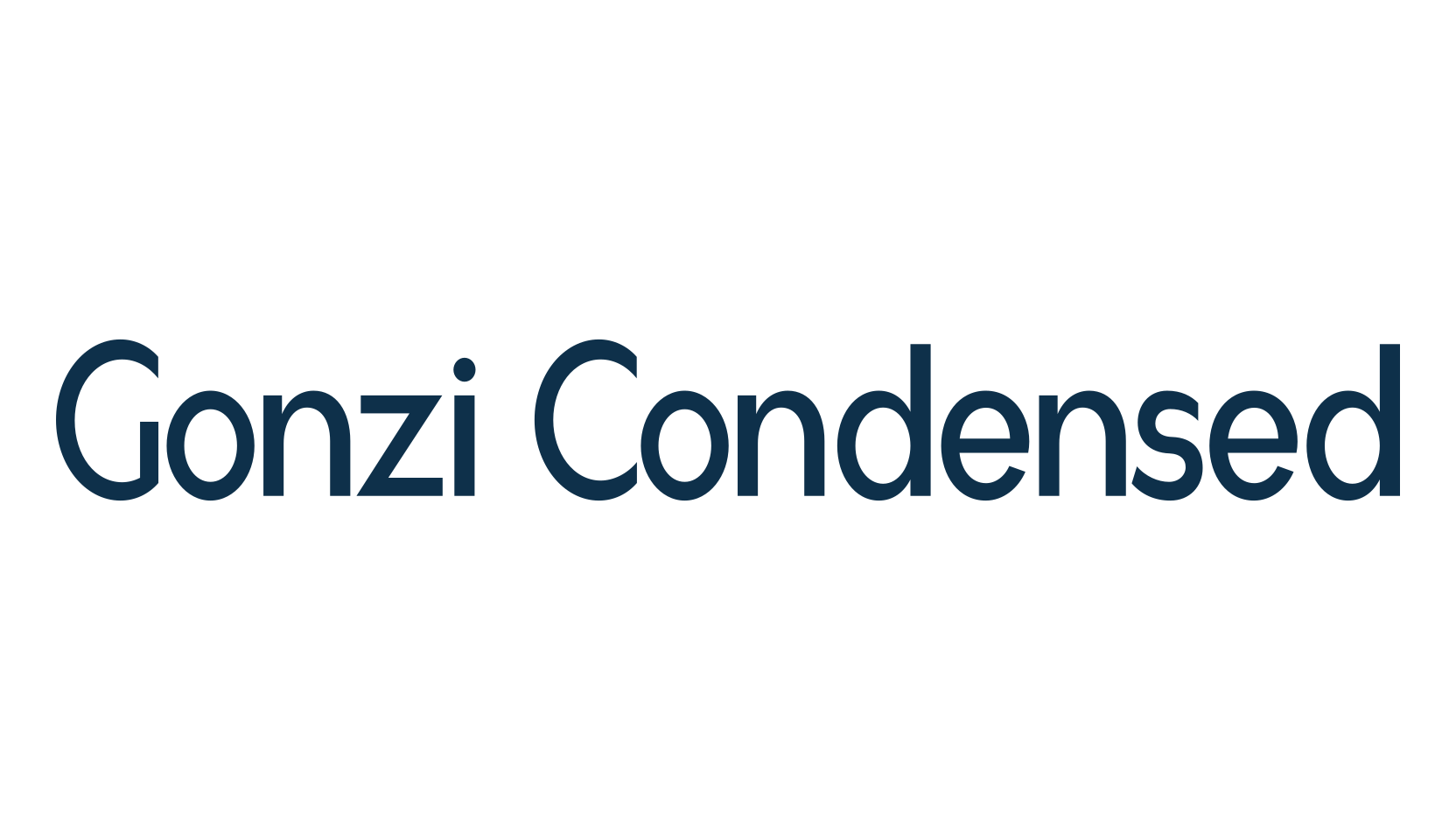 Gonzi Condensed, basic sans serif font preview