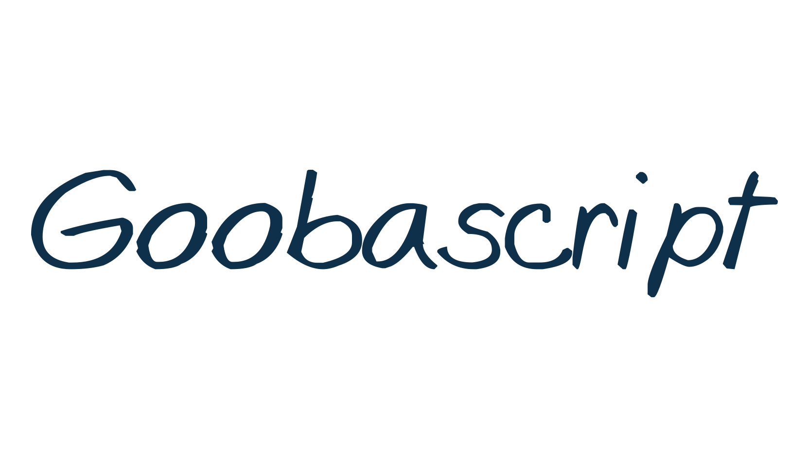 Goobascript, script handwritten fancy decorative calligraphy font preview