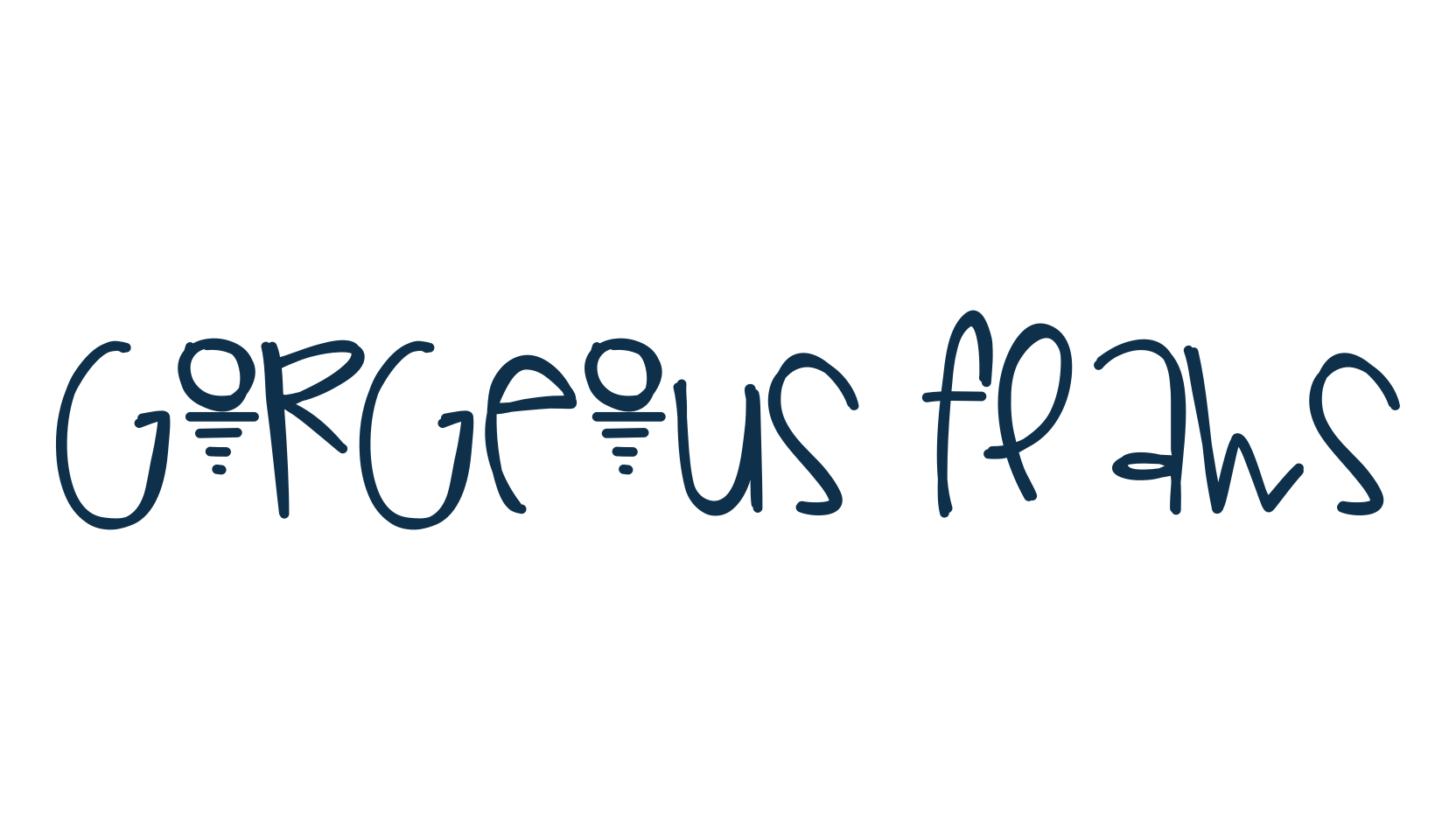 Gorgeous Flaws, cartoon font preview