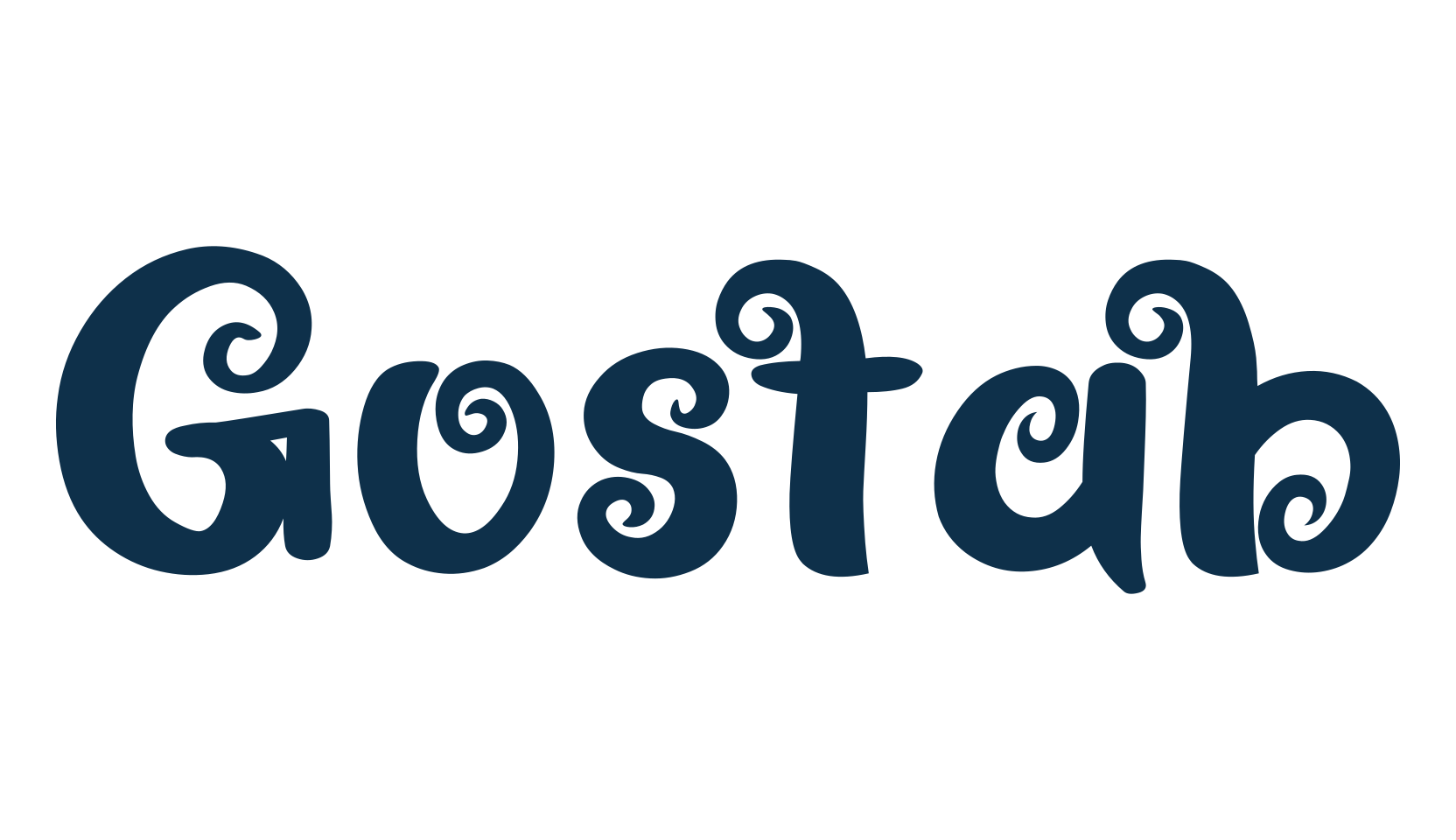 Gostab, curly font preview