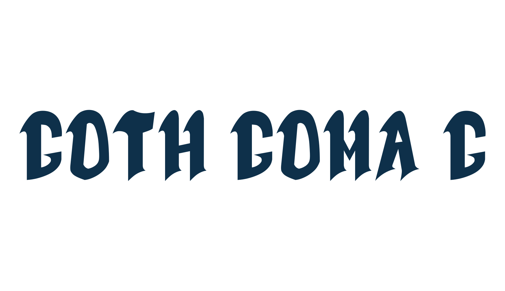 Goth Goma G, gothic modern font preview