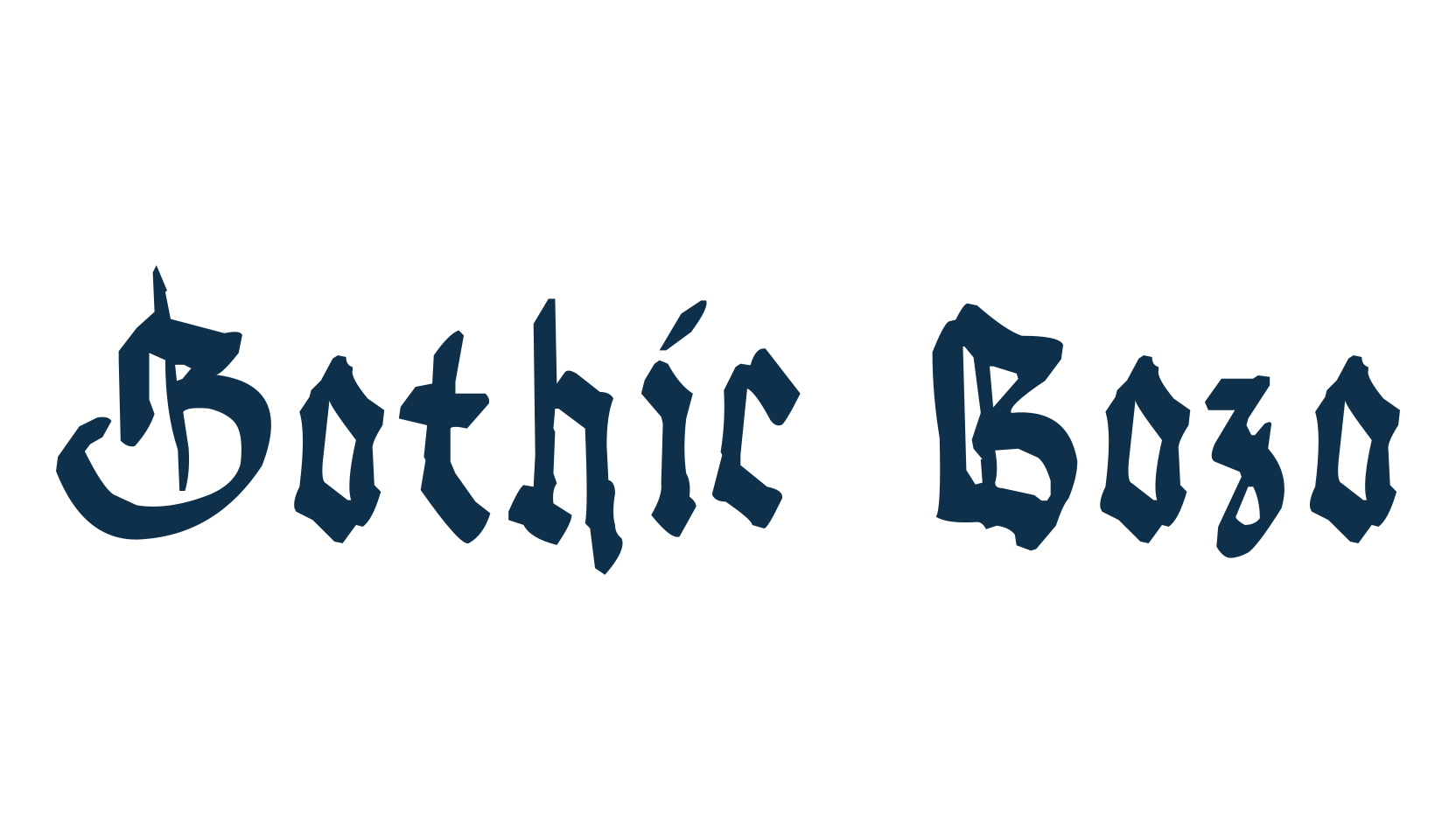 Gothic Bozo, gothic medieval font preview