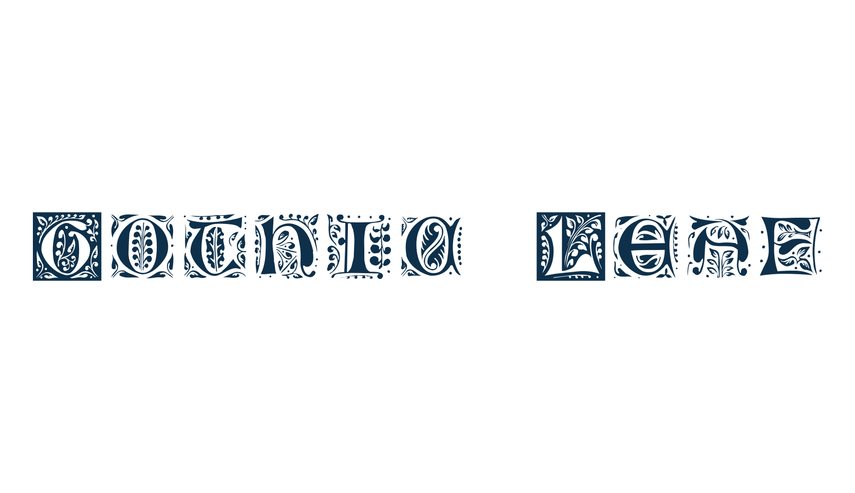 Gothic Leaf, fancy initials gothic font preview