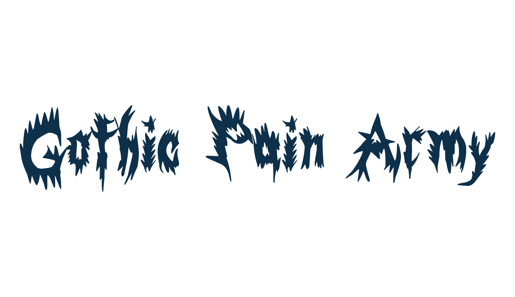 Gothic Pain Army, fancy various gothic font preview