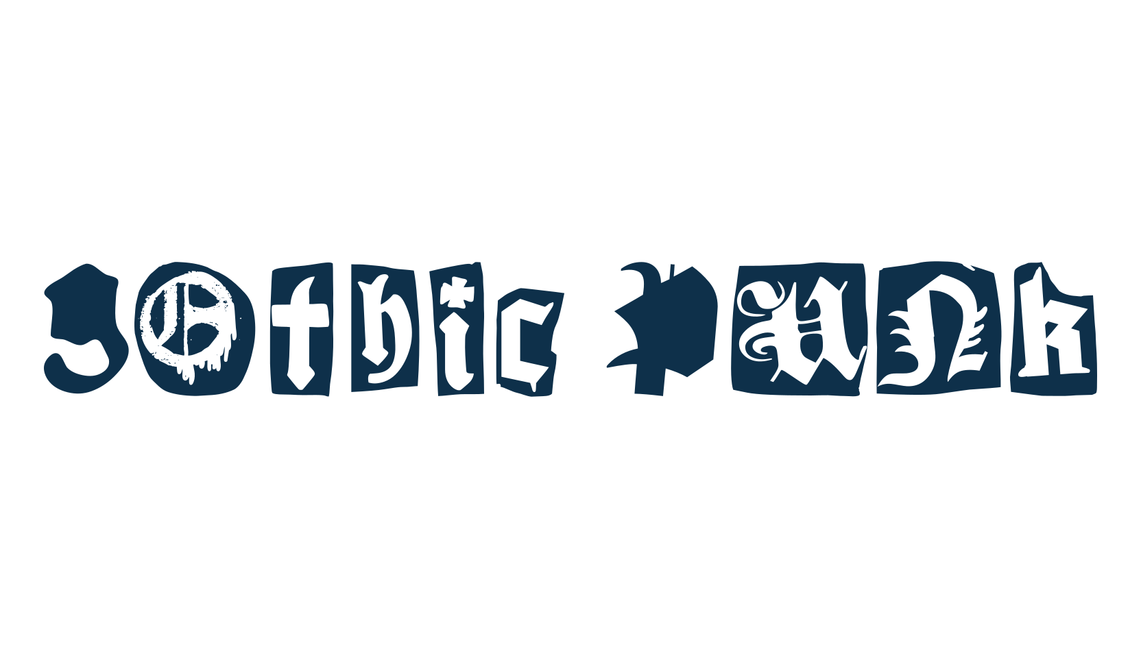 Gothic Punk, fancy various gothic font preview