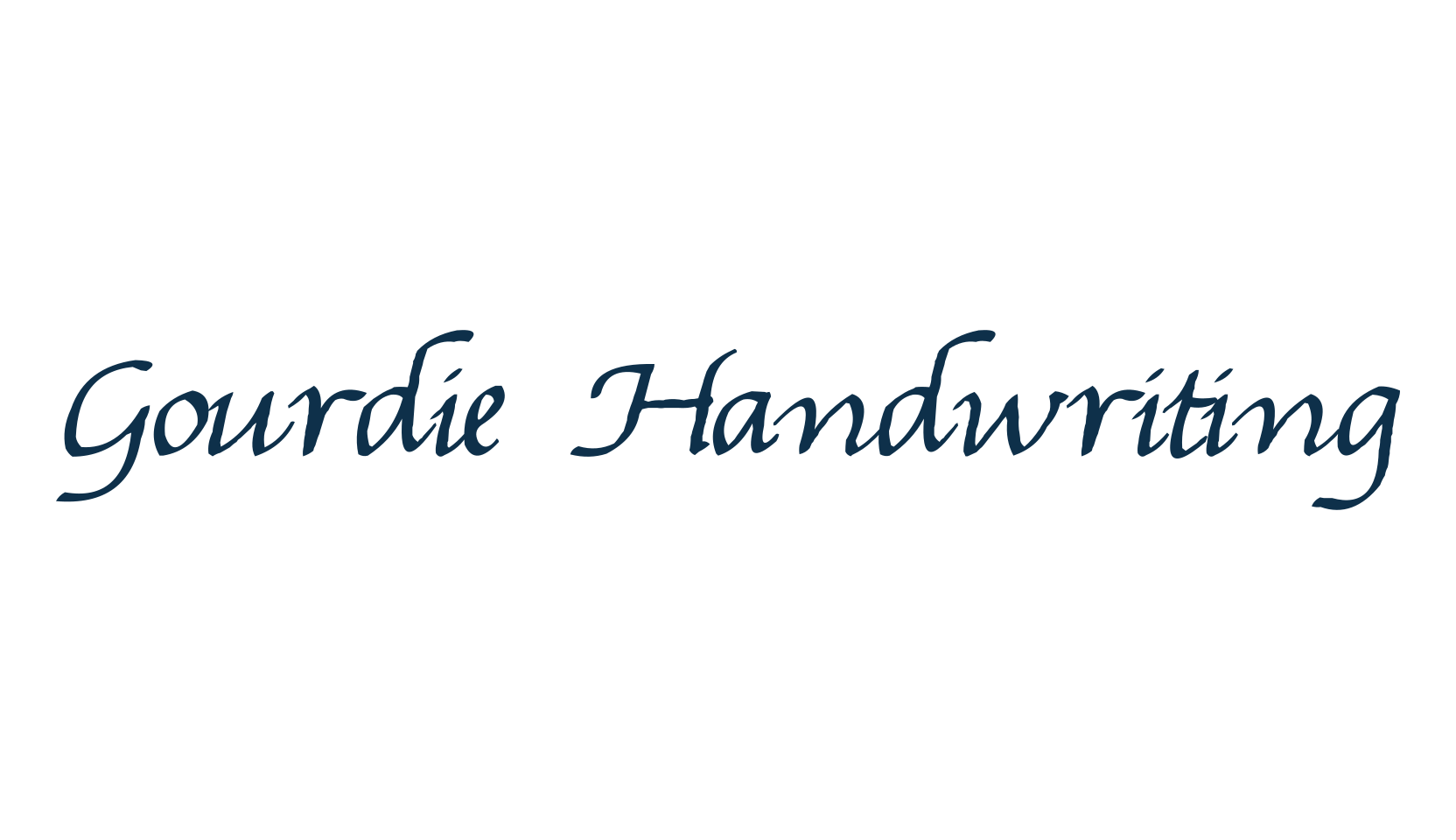 Gourdie Handwriting, script calligraphy fancy decorative font preview