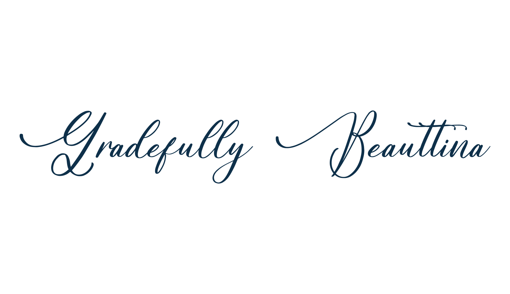 Gradefully Beauttina, script handwritten fancy decorative calligraphy font preview