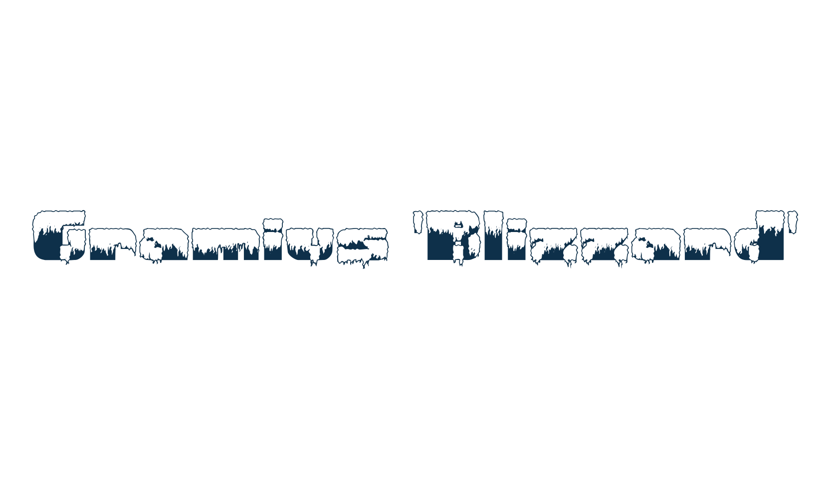 Gramius 'Blizzard', fancy fire, ice decorative font preview