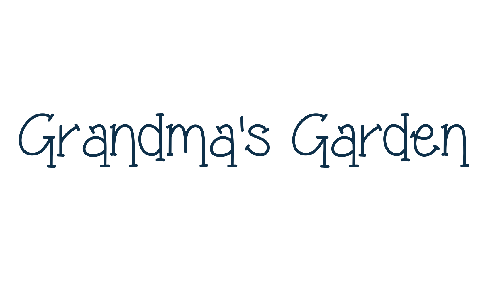 Grandma's Garden, various font preview