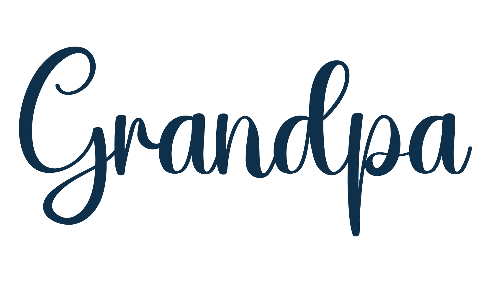 Grandpa, fancy various decorative script calligraphy font preview