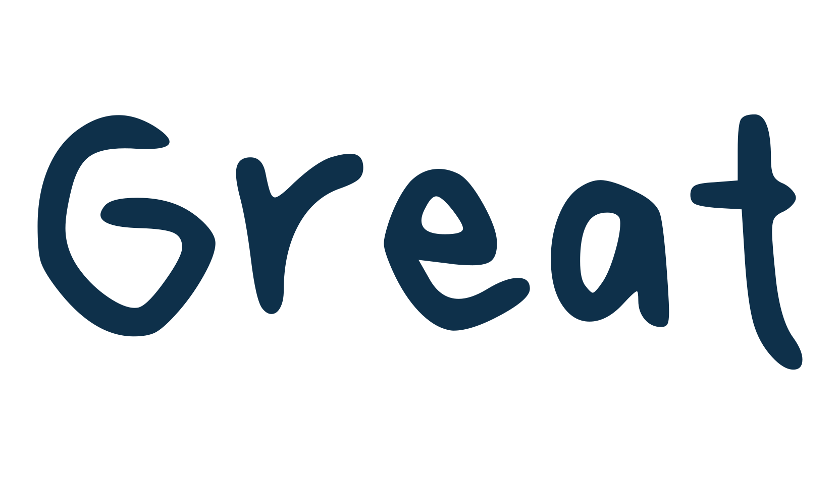 Great (great), handwriting font preview