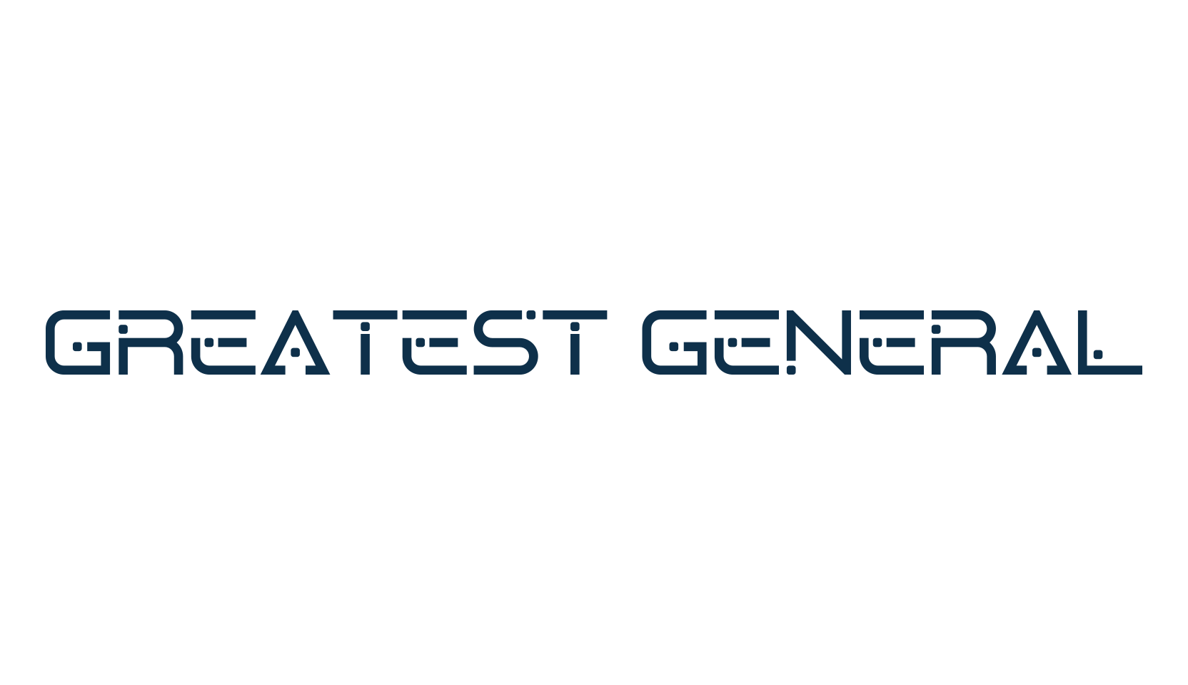 Greatest General, sci-fi font preview