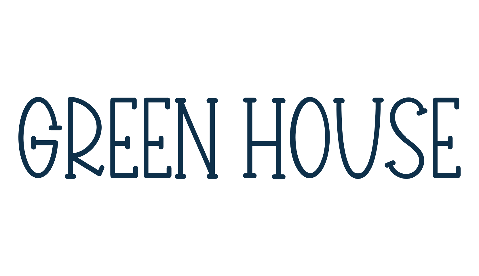 Green House (green-house), fancy decorative font preview