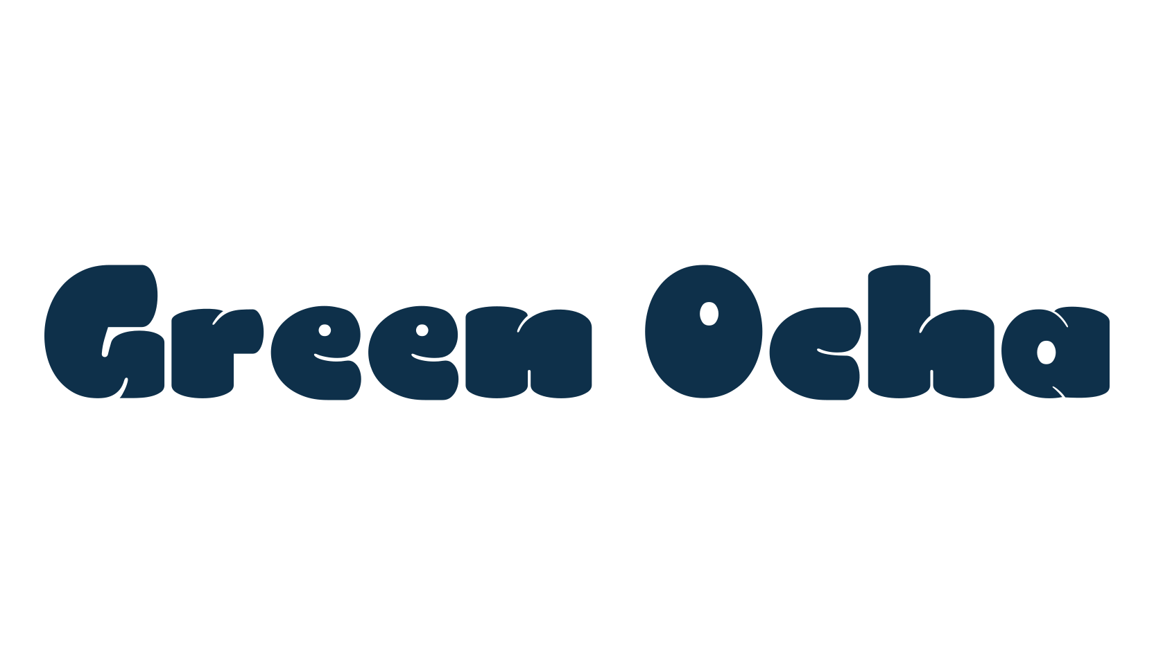 Green Ocha, fancy cartoon decorative font preview