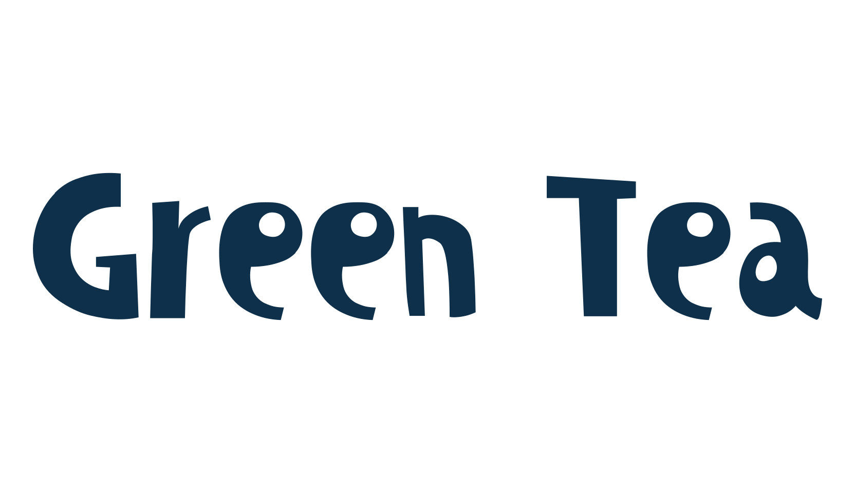 Green Tea, cartoon font preview