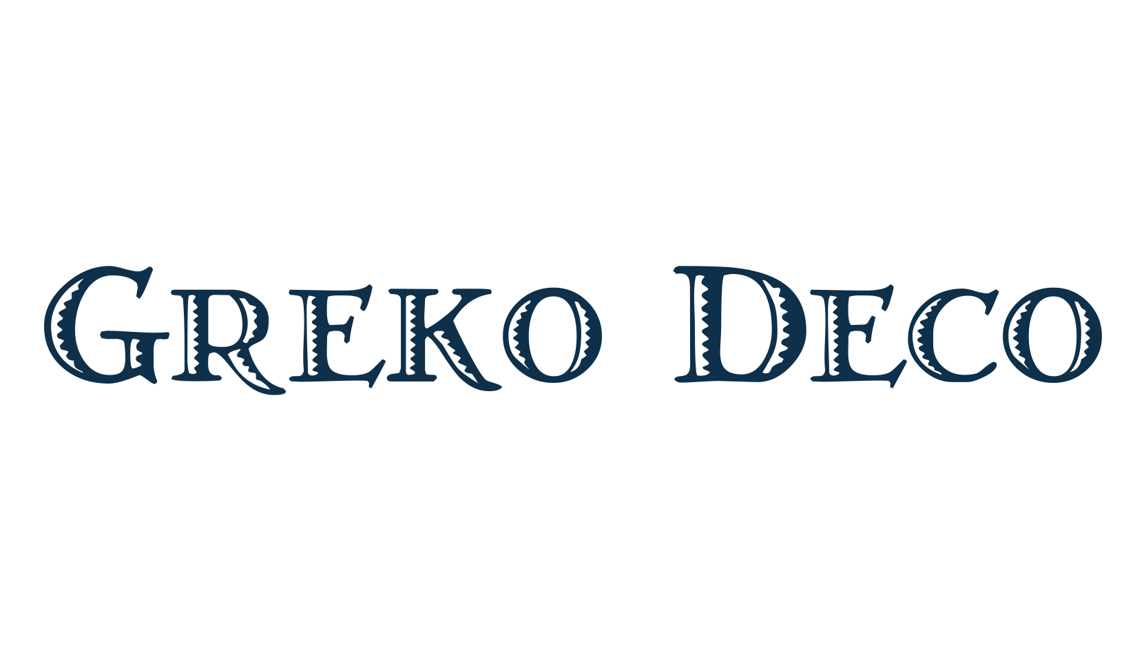 Greko Deco, fancy retro decorative font preview