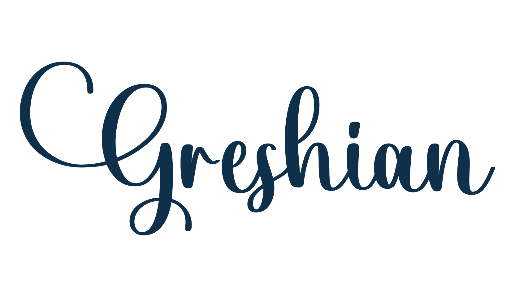 Greshian, calligraphy font preview
