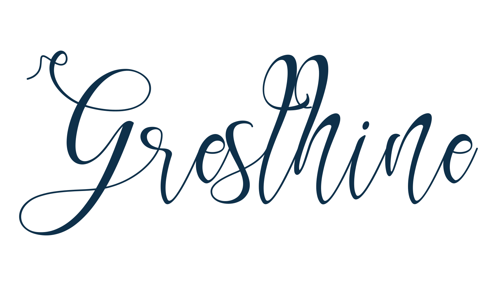 Gresthine, script calligraphy fancy decorative font preview