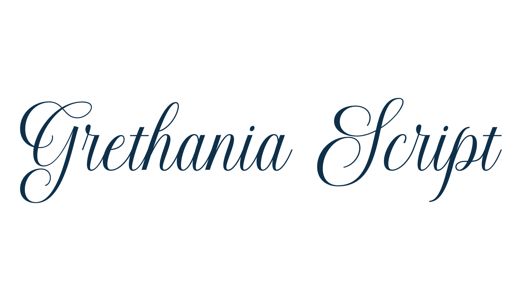 Grethania Script, script calligraphy fancy decorative font preview