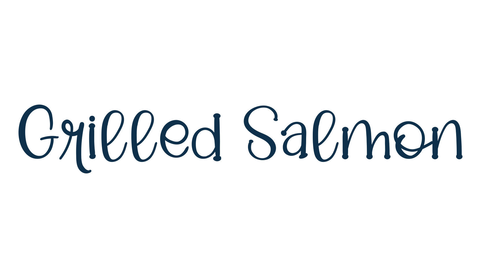 Grilled Salmon, fancy various decorative script calligraphy font preview