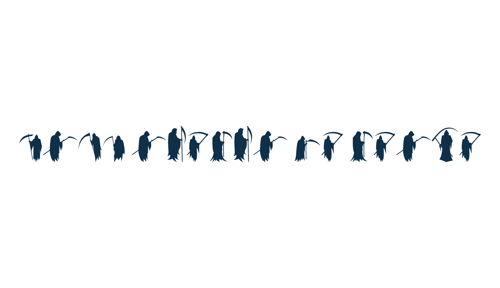 Grim Reaper La Parca, display market font preview