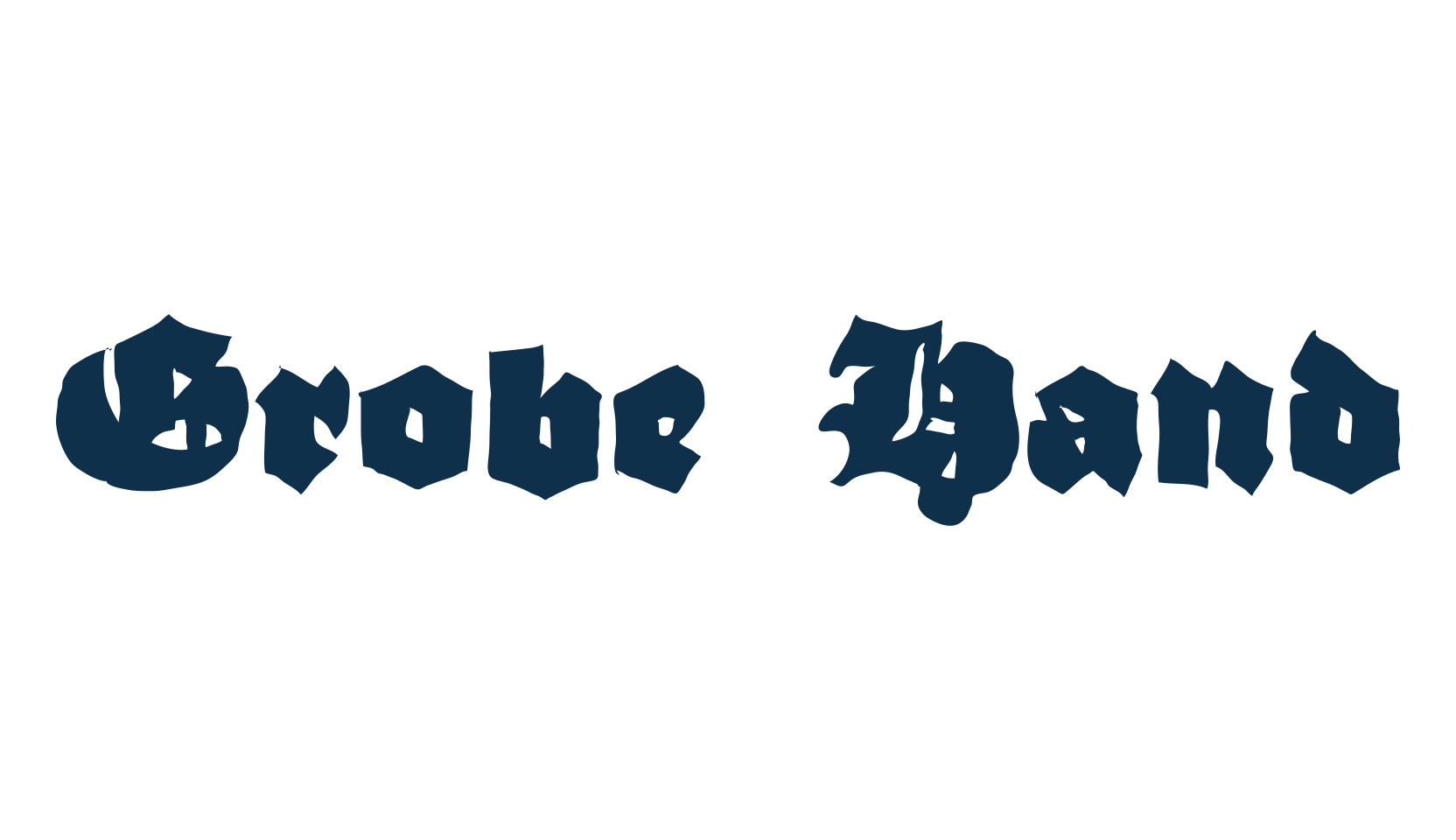 Grobe Hand, modern font preview