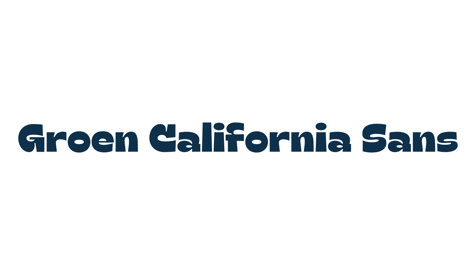 Groen California Sans, fancy groovy decorative font preview