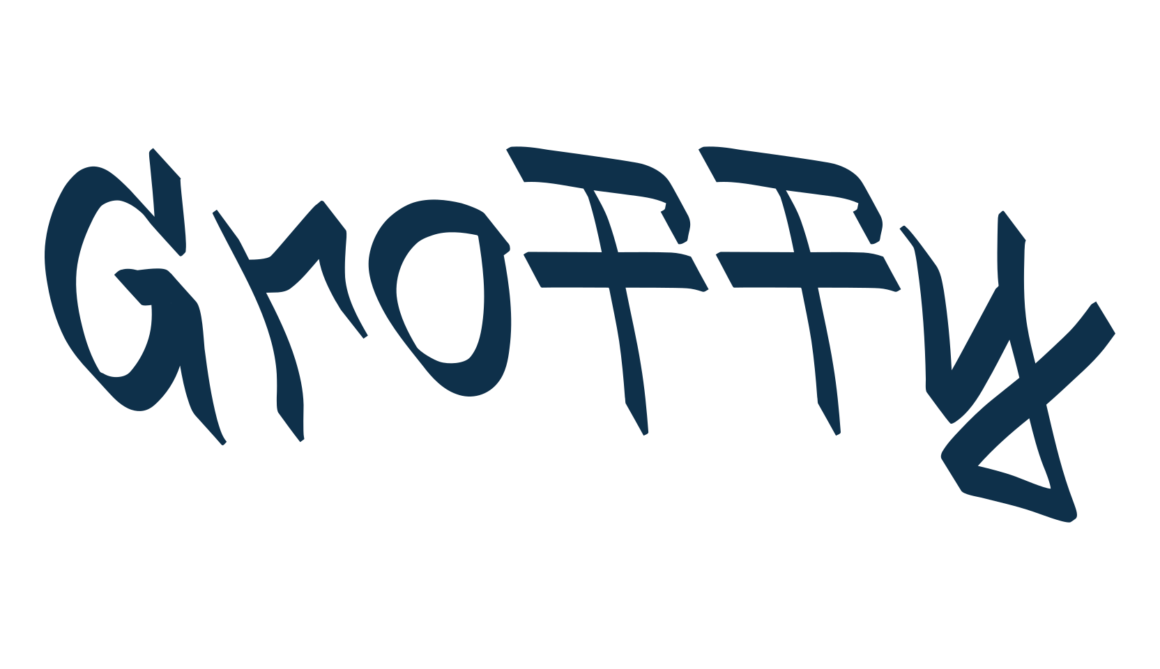 Groffy, script graffiti fancy decorative calligraphy font preview