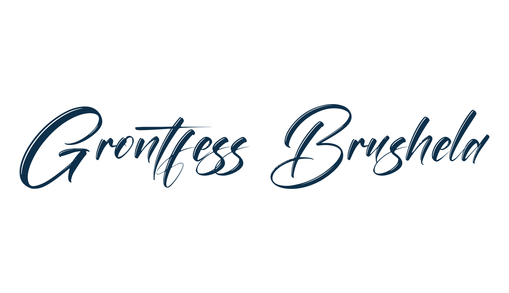 Grontfess Brushela, script brush fancy decorative calligraphy font preview
