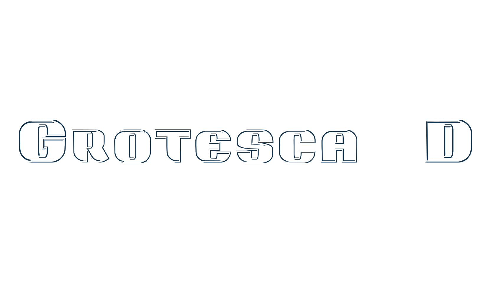 Grotesca 3D, fancy various techno sci-fi font preview