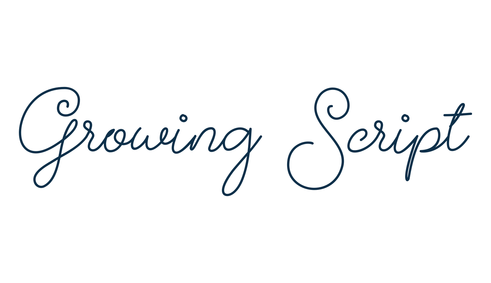 Growing Script, fancy decorative font preview