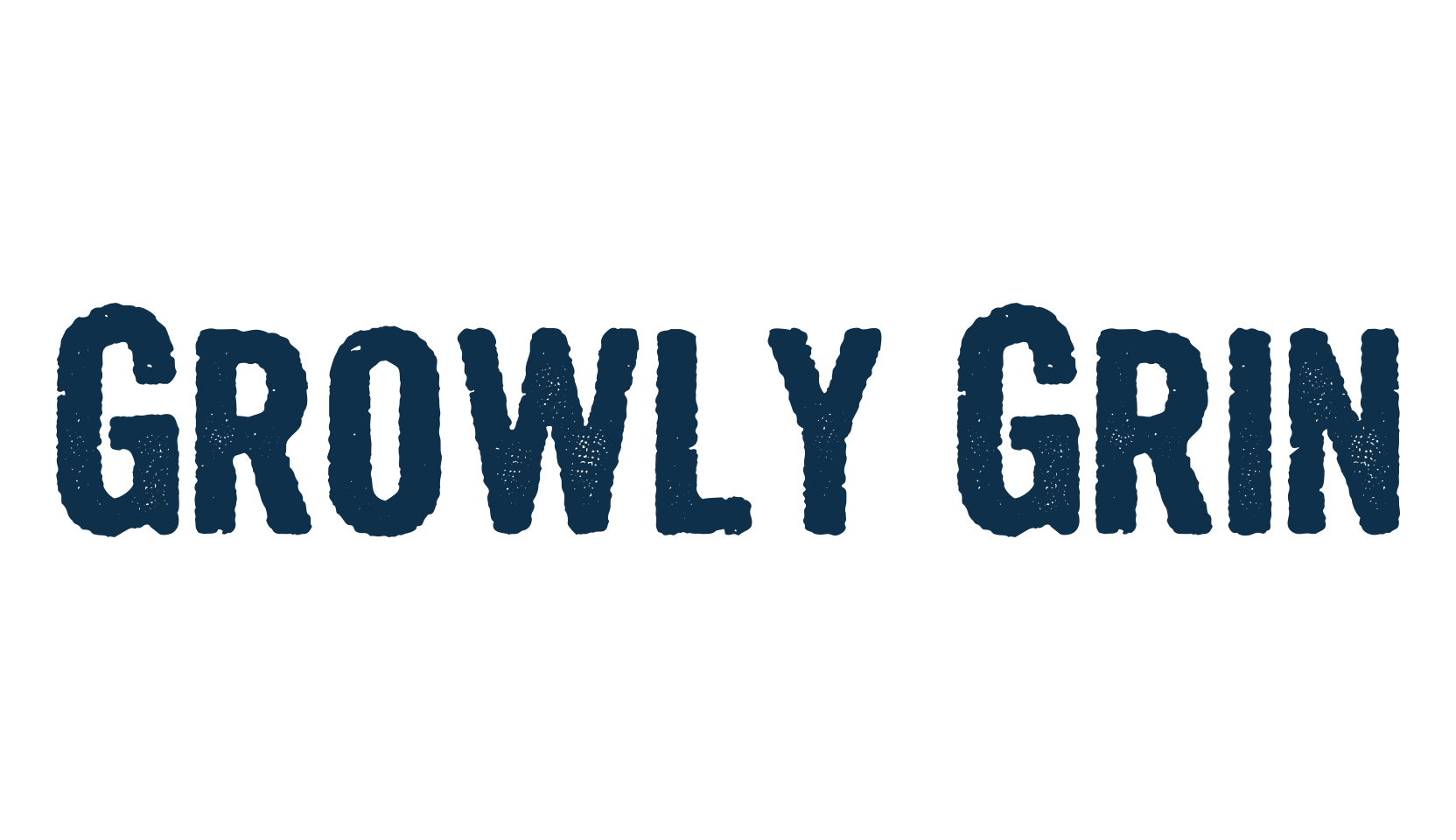 Growly Grin, fancy eroded decorative font preview