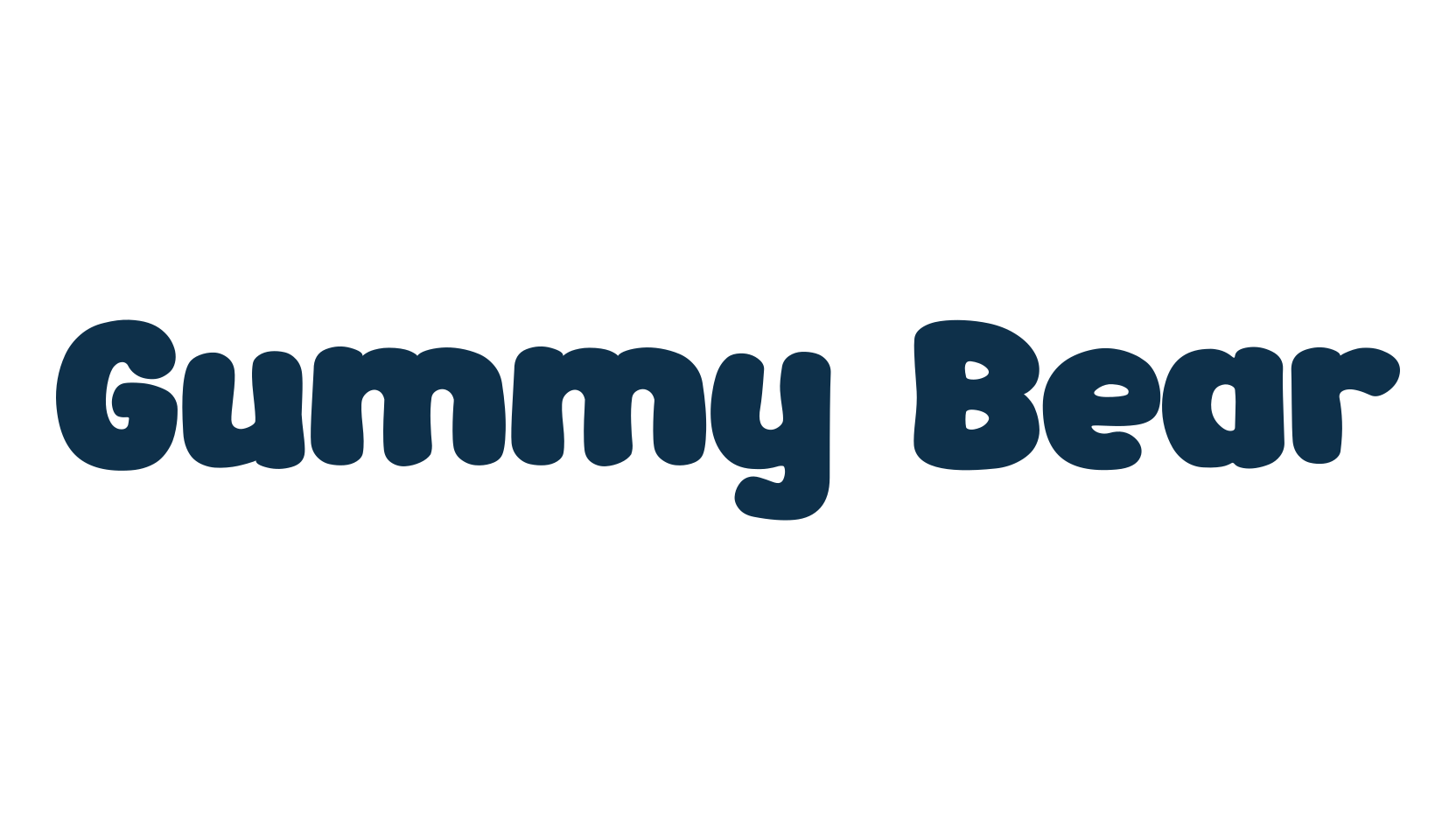 Gummy Bear, cartoon font preview