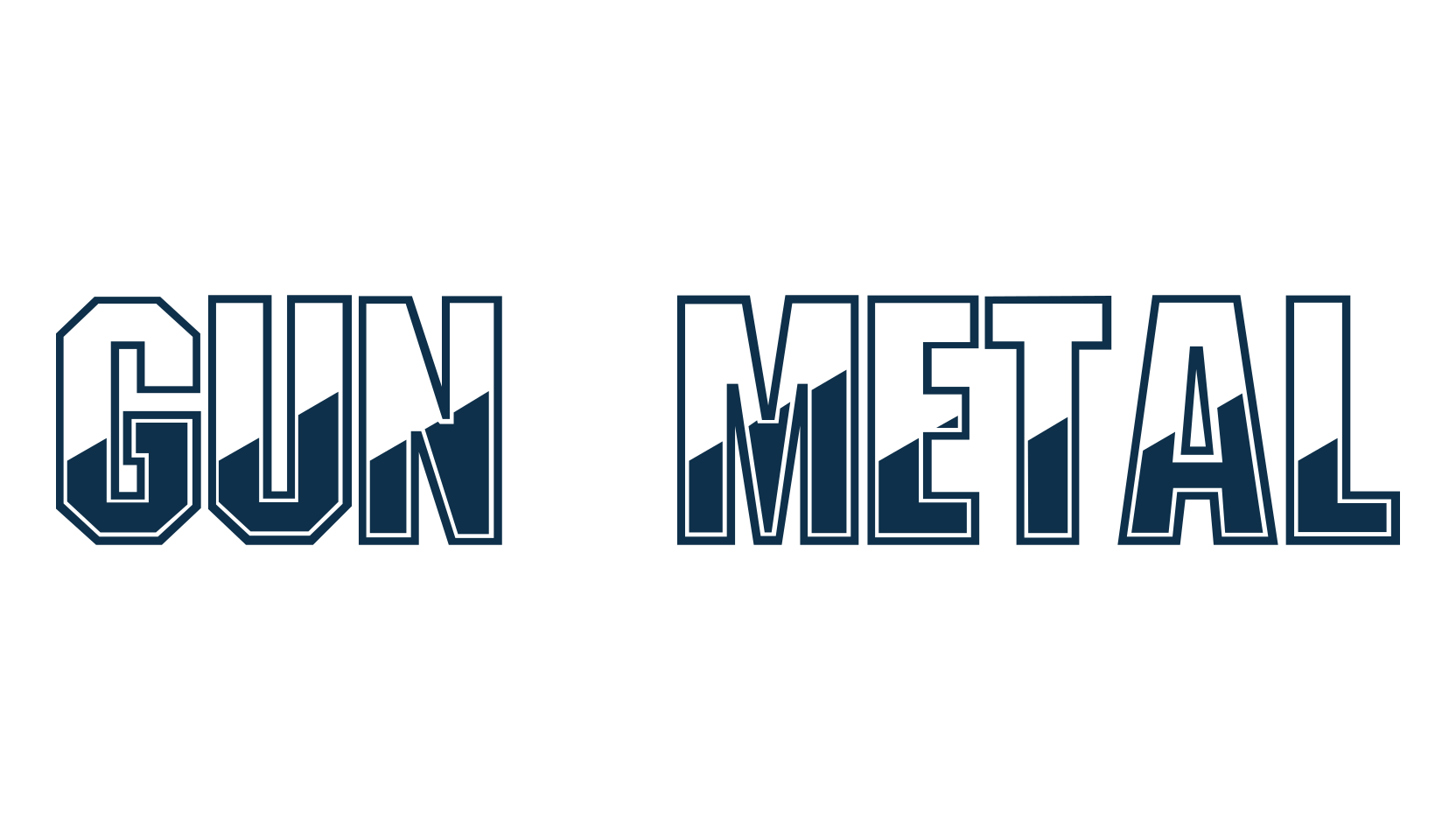 Gun Metal, fancy decorative font preview