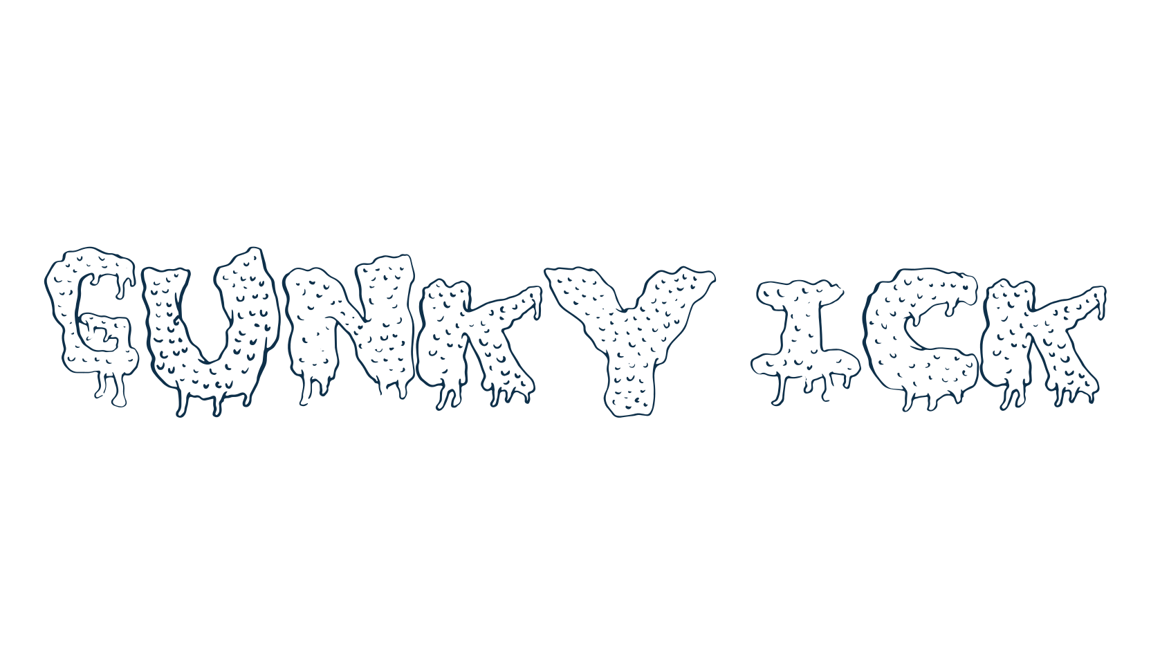Gunky Ick, halloween font preview