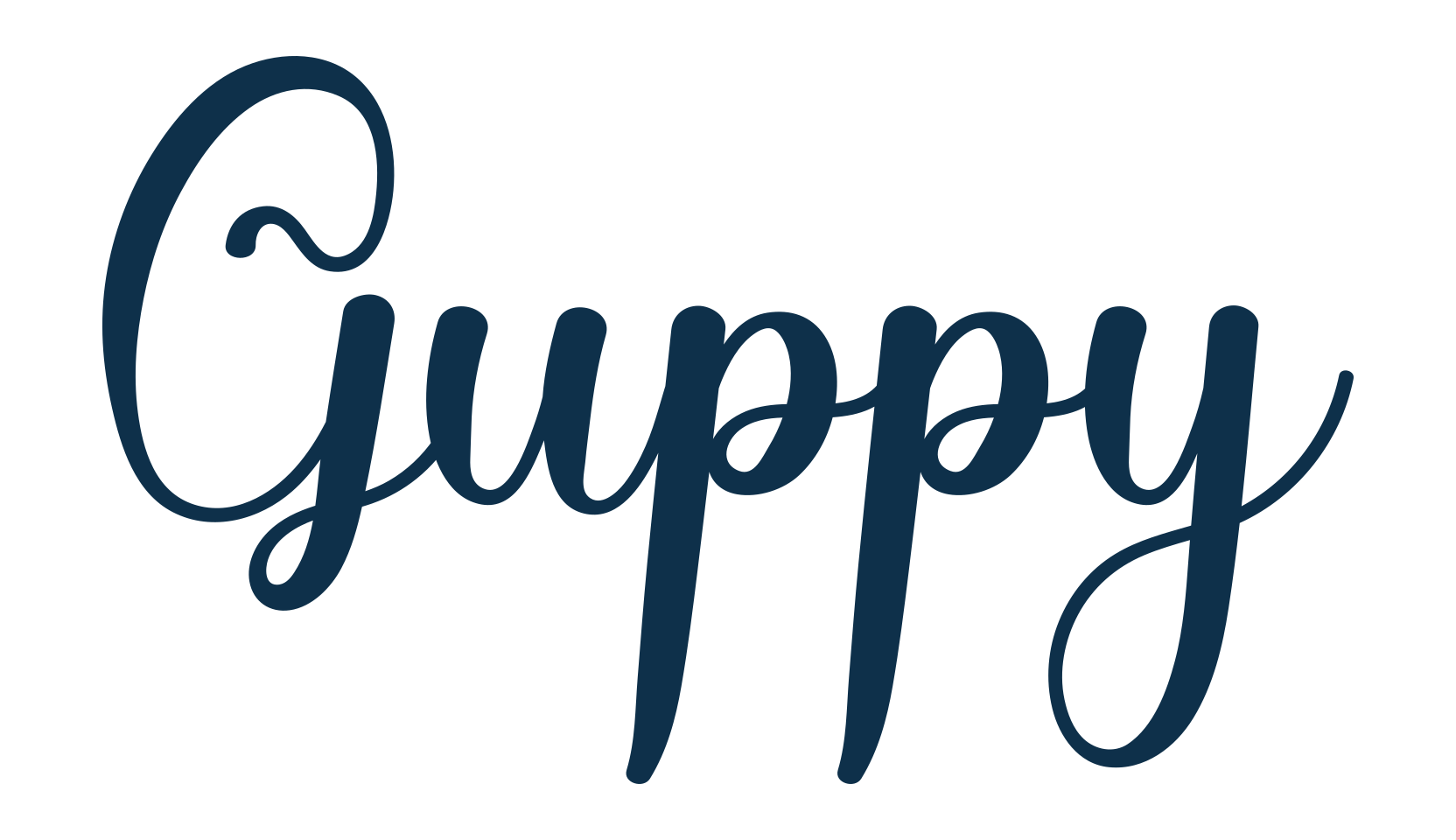 Guppy (guppy-2), calligraphy font preview