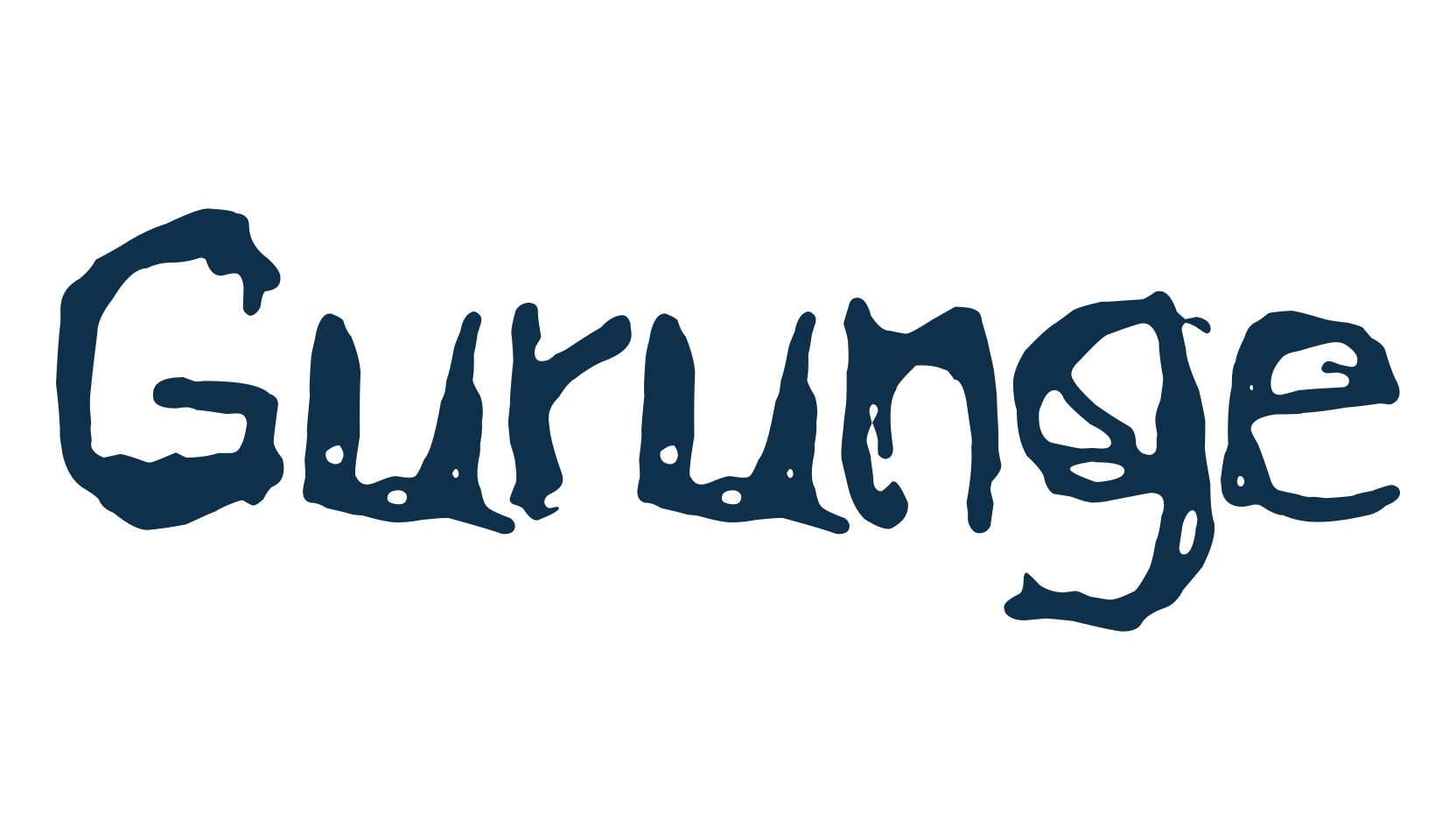 Gurunge, script trash fancy decorative calligraphy font preview