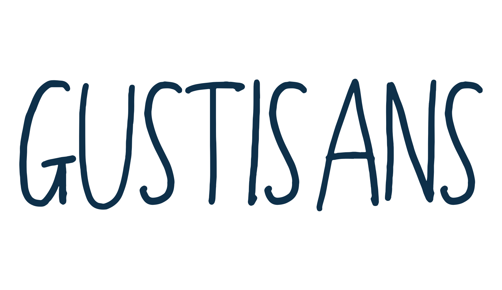Gustisans, handwriting font preview